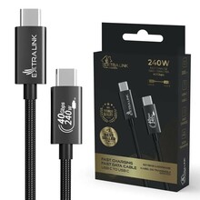 Kaabel USB-C/USB-C Extralink Smart Life, 2 m, must