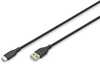Kaabel USB-A/USB-C Digitus, 1 m, must