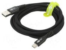 Kaabel USB-A/USB-C Goobay 74527, 2 m, must
