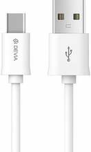 USB-C kaabel Devia BRA004043, 1 m, valge