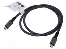 Kaabel USB-C Goobay USB4, 1 m, 240 W, 40 Gbit/s, must/hall