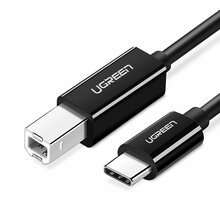 Kaabel USB-C/USB-B Ugreen US370, 1 m, must