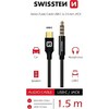 Adapter USB-C/3.5 mm Swissten Textile Audio, 1.5 m, must