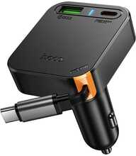 Autolaadija Hoco NZ18, 65W, 2 x USB-C + USB-A, must