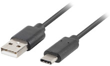 Kaabel USB-A/USB-C Lanberg, 0.5 m, must