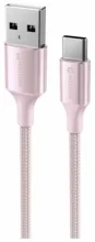 Kaabel USB-A/USB-C Swissten Textile II, 1,5 m, roosa
