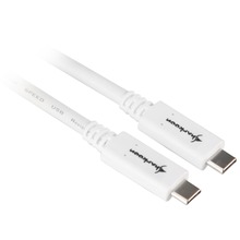 Kaabel USB-C Sharkoon USB 3.2 Gen 2, 0,5 m, valge