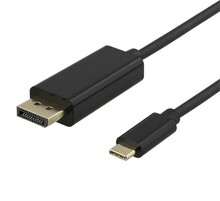 Kaabel USB-C/DisplayPort Deltaco USBC-DP200, 2 m, must