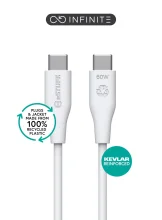 Kaabel USB-C eStuff ES604370, 3 m, valge