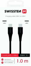 Kaabel USB-C Swissten SW-QU-TYPCTYPC1M-BK, 1 m, must