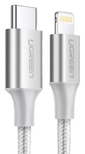 Kaabel Lightning/USB-C Ugreen US304, 1 m, hõbe