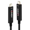 Kaabel USB-C Lindy Fibre Optic Hybrid, 15 m, must