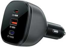 Autolaadija Acefast B14, 165W, 2x USB-C, 1x USB-A, must