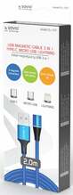Laadimisjuhe Elmak CL-157, USB Type C/Lightning/Micro USB, 200 cm, sinine