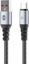 Kaabel USB-A/USB-C Forever Braix, 1 m, 3A, must