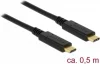 Kaabel USB-C DeLOCK 85529, 0,5 m, must