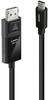 Kaabel USB-C/DisplayPort Lindy 43342, 2 m, must