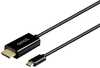 Kaabel USB-C/HDMI SAVIO CL-191, 2 m, must