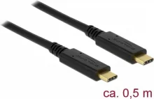 Kaabel USB-C DeLOCK 85529, 0,5 m, must