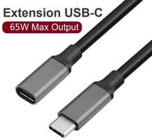 USB-C pikenduskaabel RoGer, 1 m, must, 10 Gbps