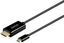 Kaabel USB-C/HDMI SAVIO CL-191, 2 m, must