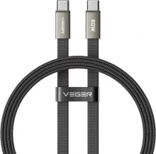 Kaabel USB-C Veger CC06-MTB, 1,2 m, PD 60W, must