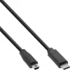 Kaabel USB-C InLine USB 2.0 - miniUSB, 1 m, must
