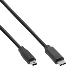 Kaabel USB-C InLine USB 2.0 - miniUSB, 1 m, must