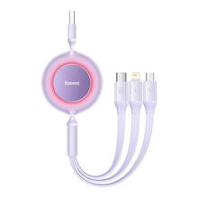 Kaabel 3-in-1 Baseus Bright Mirror 3, 1,1 m, lilla