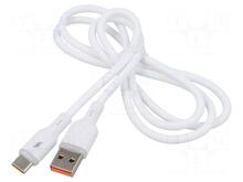 Kaabel USB-A/USB-C Akyga AK-USB-59, 1 m, silikoon, taustvalgustusega