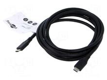 Kaabel USB-C Goobay USB4 Gen 3x2, 2 m, must, 100 W, 40 Gbit/s