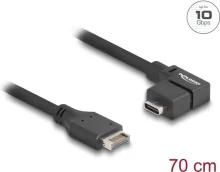 Kaabel USB Type-E to USB-C DeLOCK, 10 Gbps, 70 cm, nurga all, must