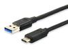 Kaabel USB-A/USB-C Equip 128343, 0,25 m, must