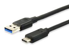 Kaabel USB-A/USB-C Equip 128343, 0,25 m, must