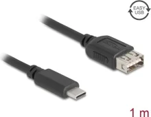 Kaabel USB-C/USB-A Delock 81536, 1 m, must