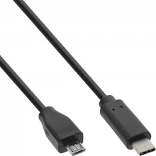 Kaabel USB-C/ mikroUSB InLine 35742, 2 m, must