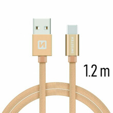 Kaabel USB-C Swissten SW-QU-TYPC-3.1-1.2M-GO, 1,2 m, kuldne