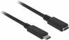 USB-C pikenduskaabel Delock, 0,5 m, must