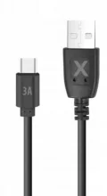 Kaabel USB-A/USB-C Maxlife, 1,5 m, 3A, must