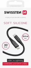 Kaabel USB-C/Lightning Swissten, 0,4 m, 30 W, must