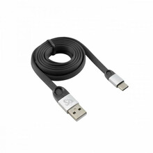 USB-C kaabel Sbox, 1,5 m, must/hõbe