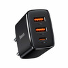 Laadija Baseus CCXJ-E01, 2xUSB, USB-C, PD, 3A, 30W, must