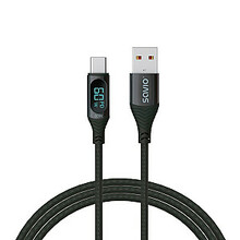 Kaabel USB-A/USB-C Savio CL-172, 1 m, must