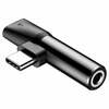 Heliadapter Baseus L41, USB-C – 3,5 mm, must