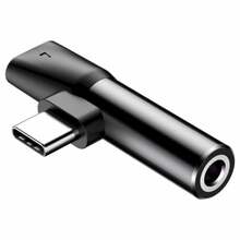 Heliadapter Baseus L41, USB-C – 3,5 mm, must