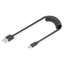 Kaabel USB-A/USB-C Digitus AK-300430-006-S, 1 m, must