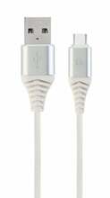 Kaabel USB-A/USB-C Gembird CC-USB2B-AMCM-2M-BW2, 2 m, hõbe/valge