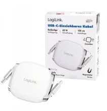 Kaabel USB-C LogiLink CU0501, 1 m, valge