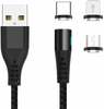 Kaabel USB-C/Lightning/microUSB Maxlife MXUC-02, 1 m, must