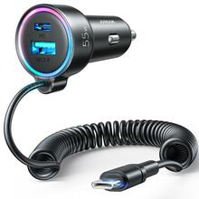 Autolaadija Joyroom JR-CL07, 3-in-1, 55W, must
